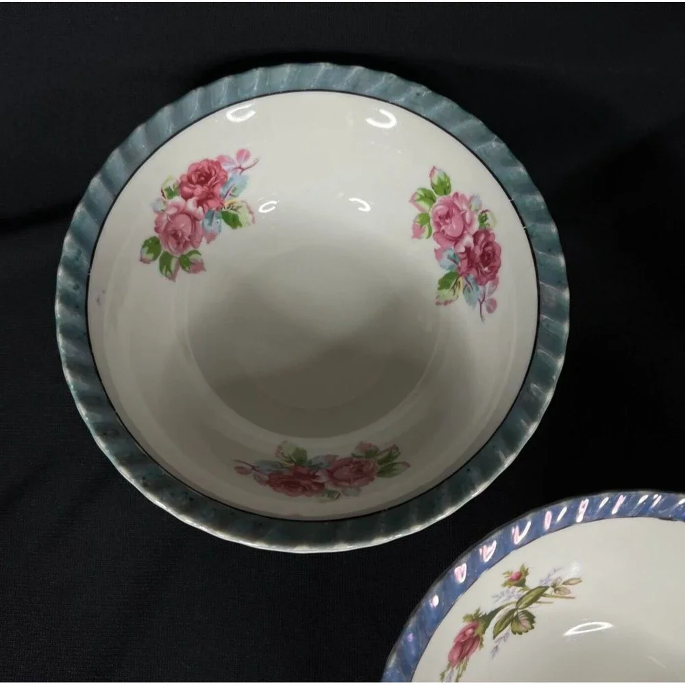 Vintage Yamatsu Japan Lusterware Soup Cereal Bowl Floral Design 7